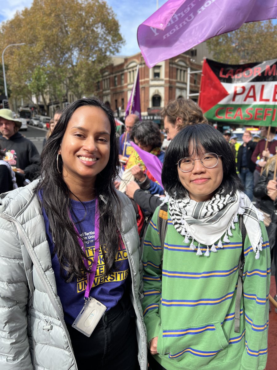 Happy International Workers Day! NTEU members joined thousands of unionists marching through Sydney to commemorate the struggle for workers rights, stand with workers in Gaza and to call for a more fair and equitable world. #Mayday #Mayday2023