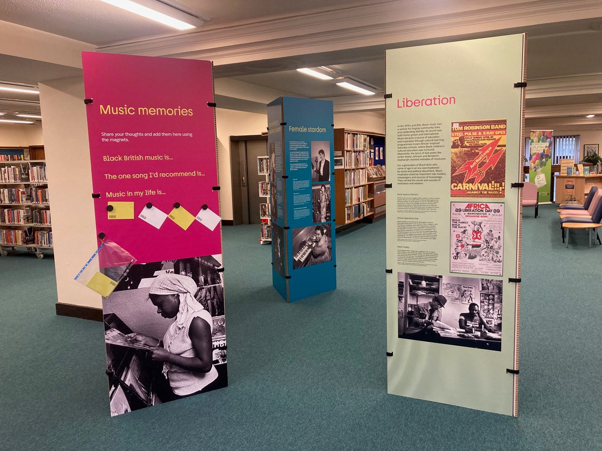 Our latest British Library/Living Knowledge Network exhibition is now on display in Central Library. Beyond The Bassline documents a 500-year musical journey of the Black diaspora in the UK. For more information on the exhibition, visit - living-knowledge-network.co.uk/library/beyond…
