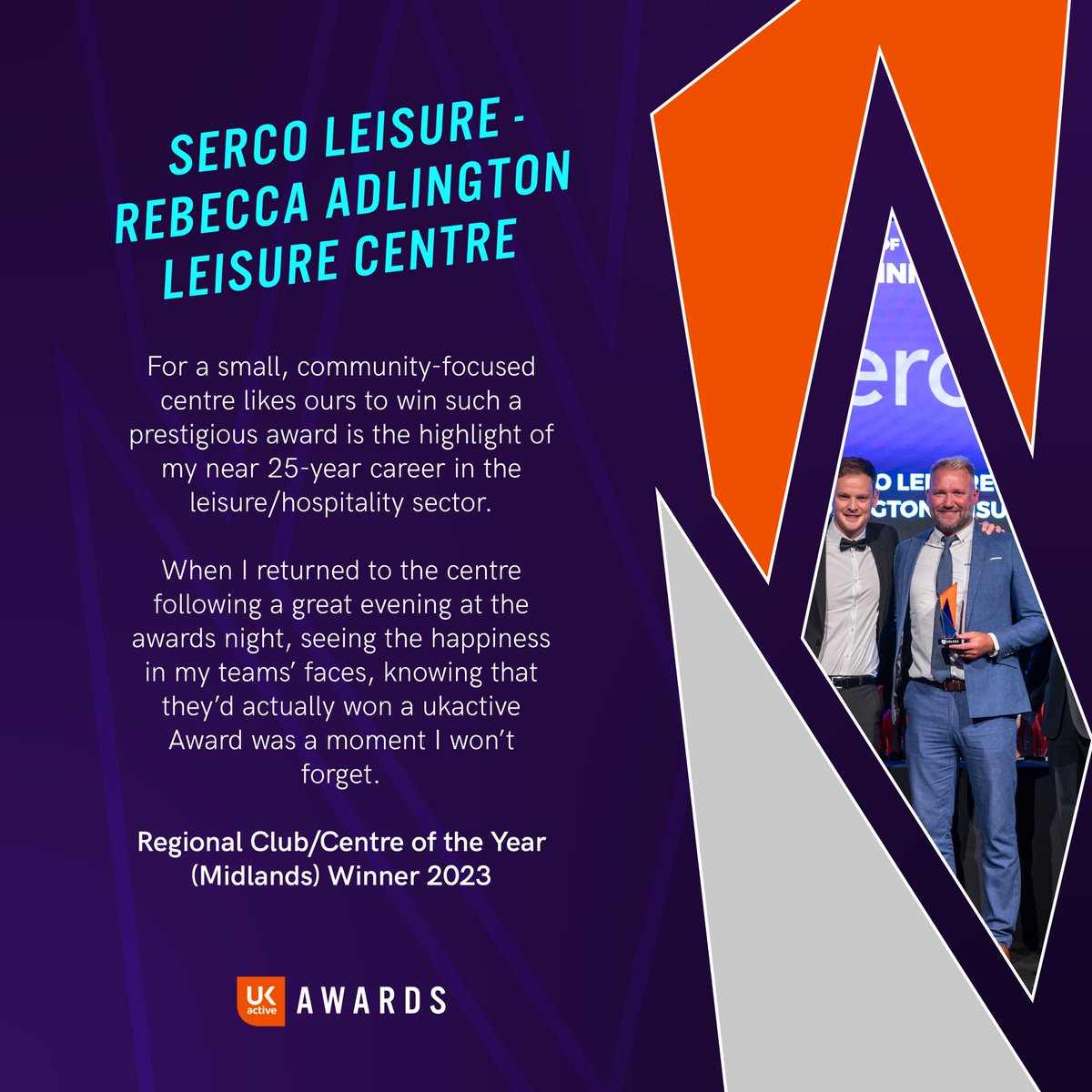 The entry process for the 2024 ukactive Awards has begun! Here's what last year's winner of the Midlands Regional Club/Centre of the Year Award from Serco Serco Leisure's More Leisure Community Trust had to say. Enter here: ukactive.com/ukactive-award… #ukactiveAwards