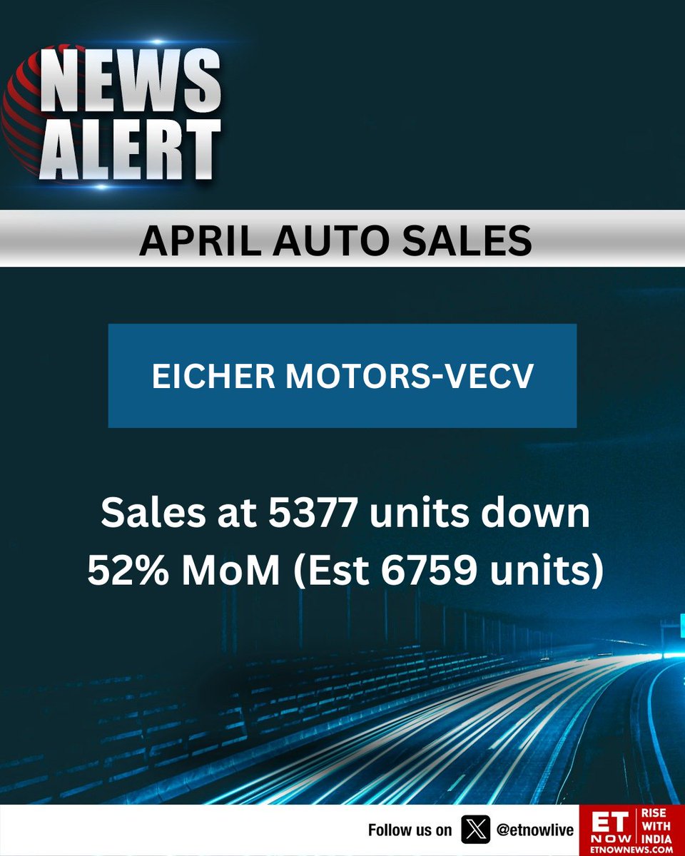 April Auto Sales | Take a look at the auto sales numbers for Eicher Motors

@ETBIndia