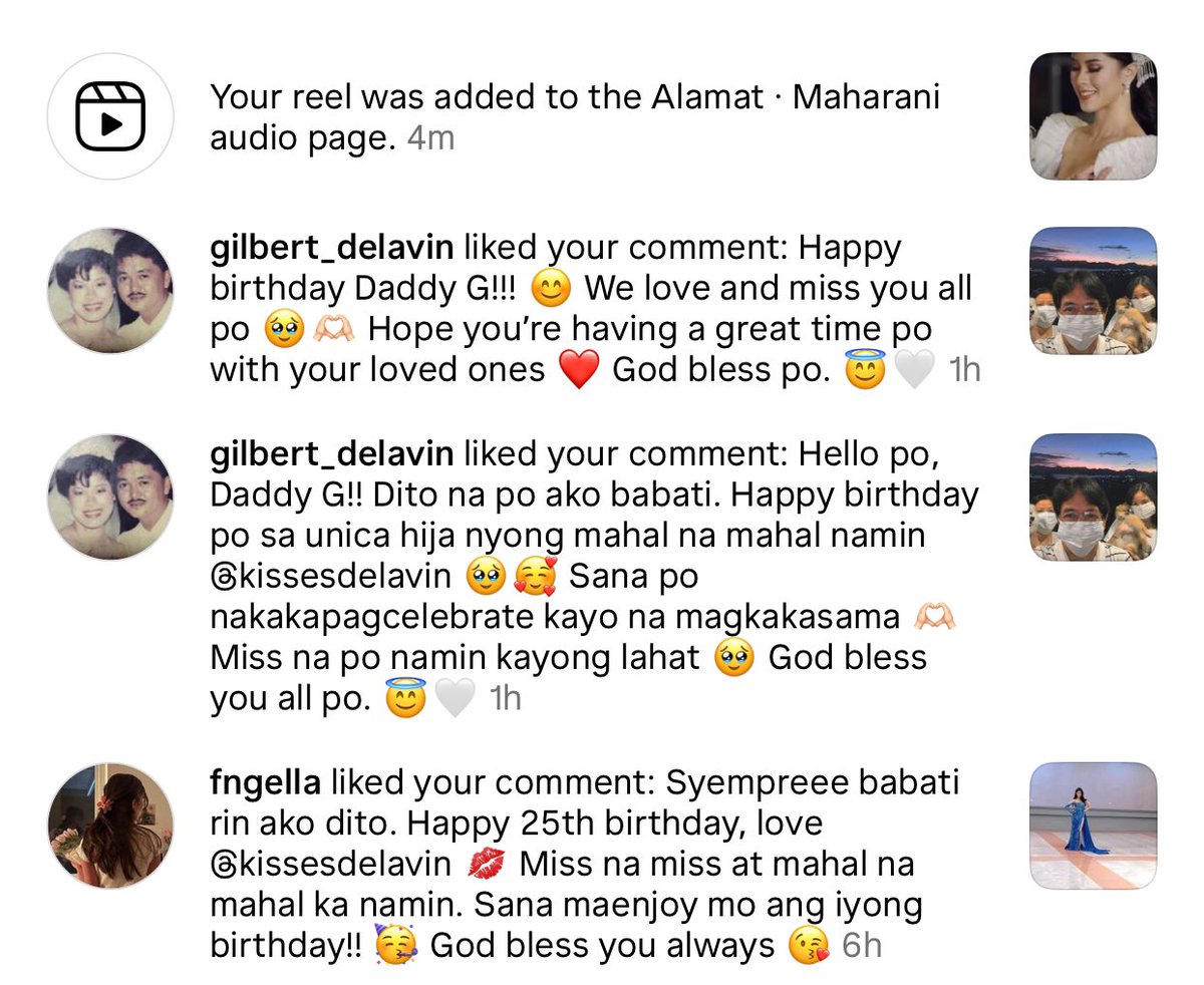 bloomndawn's tweet photo. Daddy G liked my comments an hour ago 😭 they know… NAIIYAK TALAGA AKO PAANO KO MATUTULOG NITO???

Mahal na mahal ko kayo Delavin Fam!!! Mahal na mahal kita @KissesDelavin 🫶🏻

HAPPY 25th KISSES

#KissesDelavin 
#Kissables https://t.co/TrJOKnkqlB