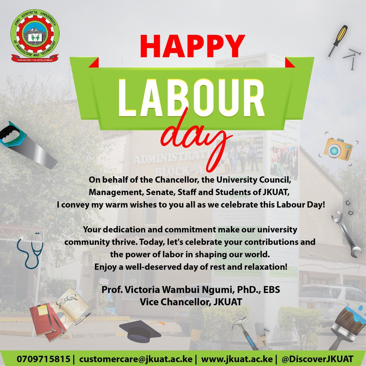 Happy #LabourDay @jkuatMsa @JKUAT_TVET @karen_jkuat @JkuatNcbd @jkuatjkusa @MMPEJKUAT @JKUATALISO