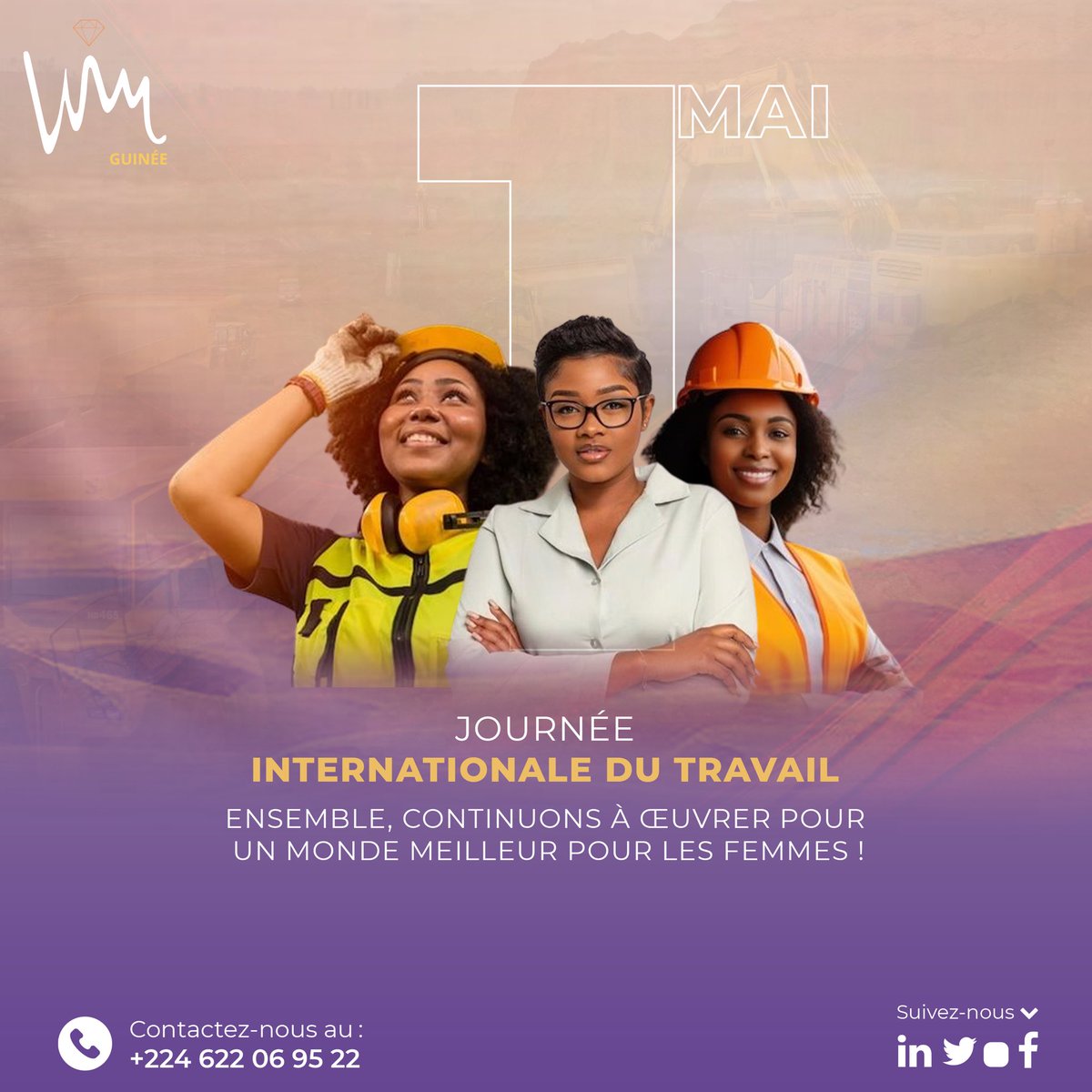 En cette Journée Mondiale du Travail, WIM Guinée adresse ses salutations chaleureuses à toutes les travailleuses, en particulier celles du secteur minier. 

#FêteDuTravail #Engagement #FemmesTravailleuses
#WomenInMining #MiningEquality #MiningLeadership #IFCConnectedCommunities