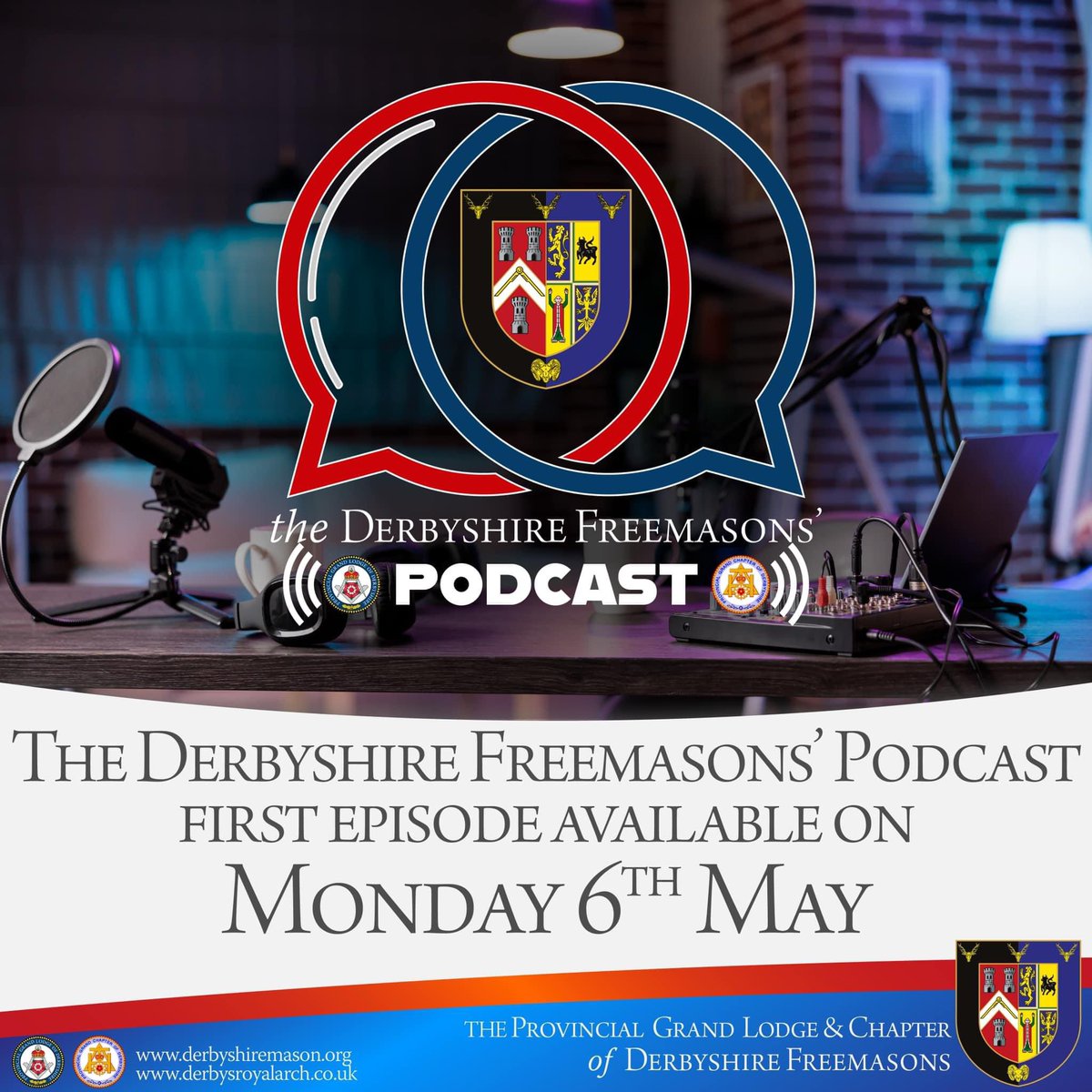 💥Excited to announce the 1st intro episode of The #Derbyshire #Freemasons’ #podcast will be available from Monday 6th May. Every 1st Monday of the month we’ll be meeting some of the colourful characters that make #Freemasonry in Derbyshire so special 🙌🎙️🎧📐 #Freemasons