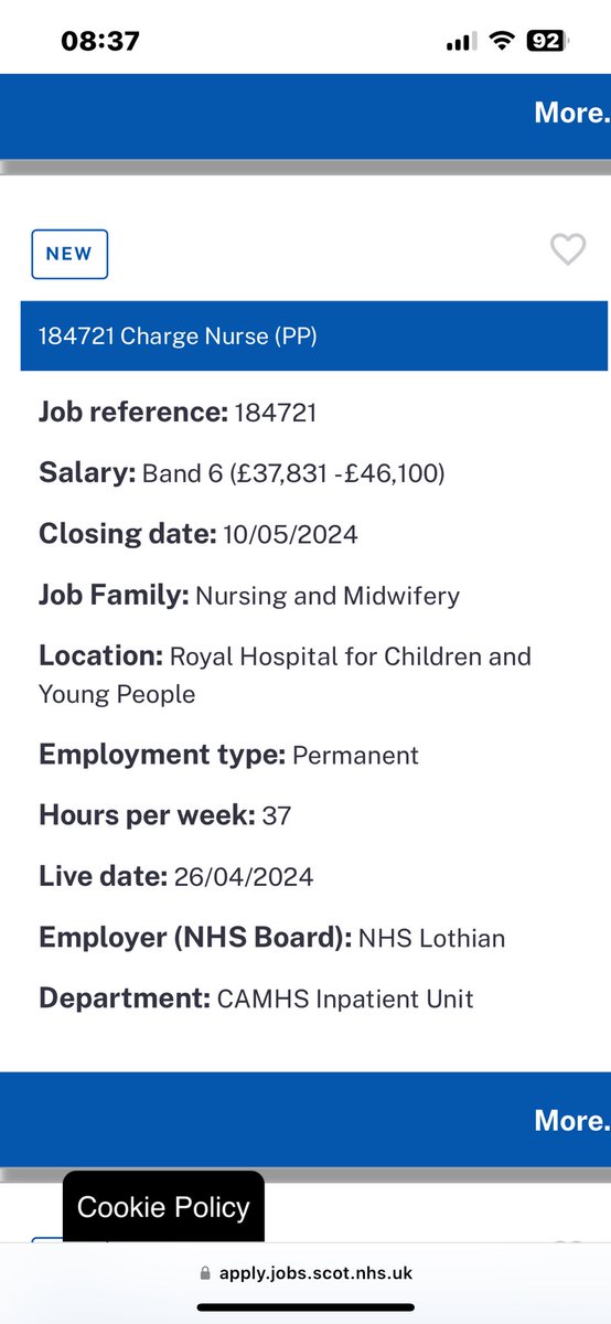 What an opportunity ! Come and work in CAMHS, it’s a great place to be. 1 yr secondment opportunities also available apply.jobs.scot.nhs.uk/Job/JobDetail?…