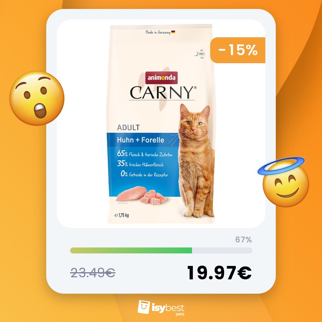 😉 TOP!!! 🤑 Animonda Carny Adult com frango e truta ração para gatos - 1,75 kg 

✅ 19.97€ | ❌ 23.49€ | 🎁 -15%

Ver Produto: ayr.app/l/e2CG

#AnimondaCarny