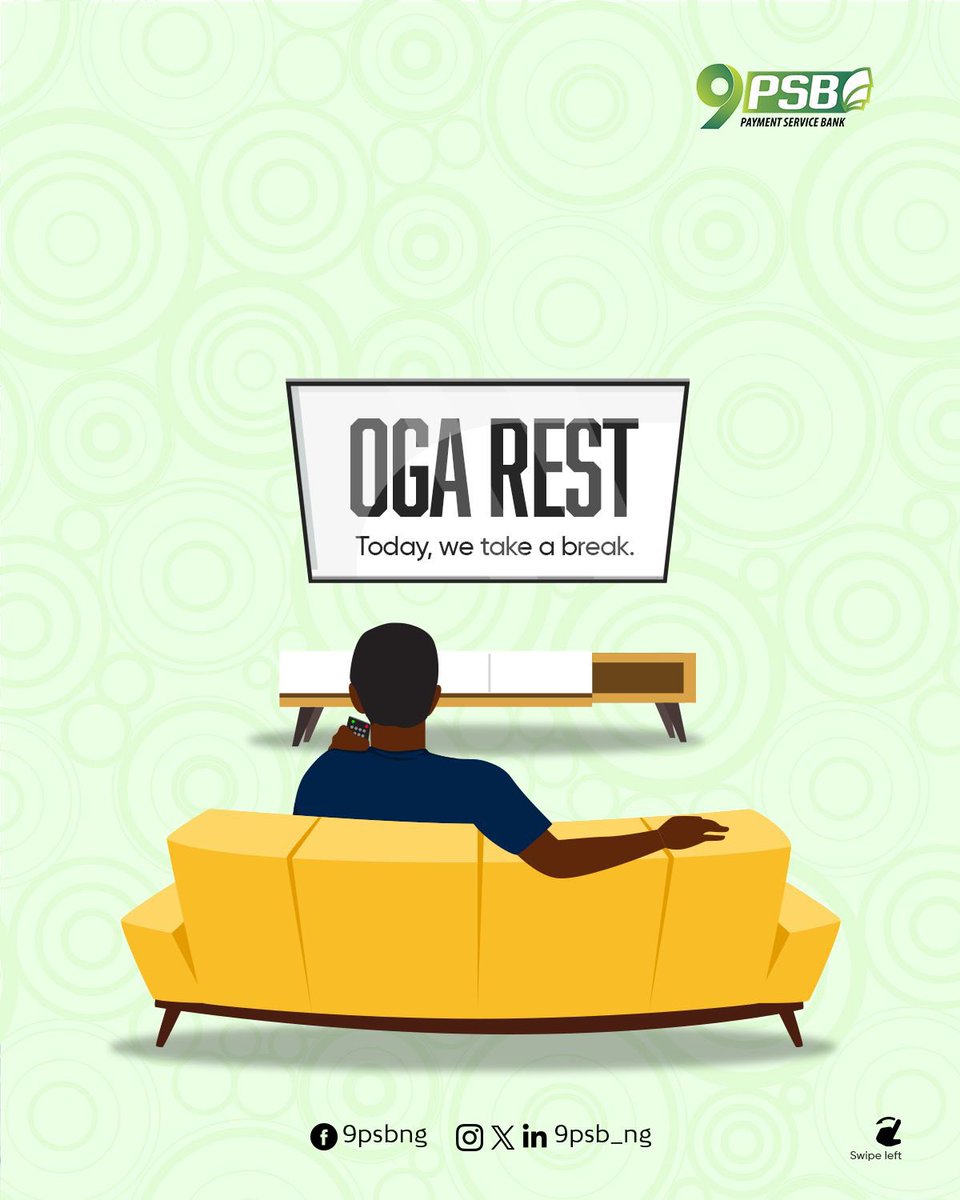 Take this opportunity to rest, recharge, and enjoy. You’ve earned it!

Happy Worker’s Day!
.
.
.
#9PSB
#Bank9ja
#Bankforall
#FinancialInclusion
#OnaMissionToBank9ja
