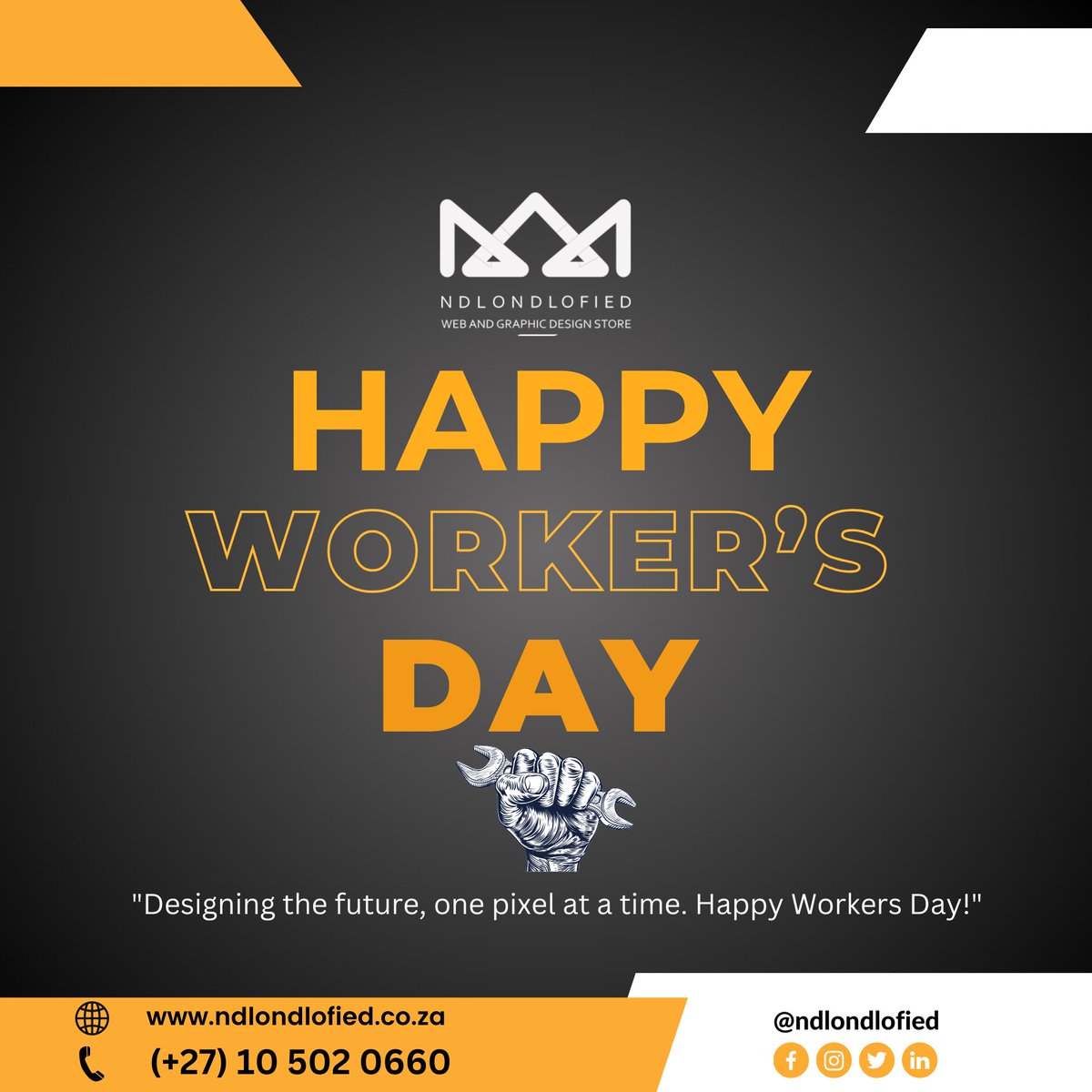 🎉 Happy Workers' Day! 🎉

Today we celebrate the hard work and dedication of every individual contributing to their respective fields. 
💼#WorkersDay #NdlondlofiedDesigns #CelebrateWork #GraphicDesign #DigitalMarketing #BrandDevelopment #ndlondlofied #StayNdlondlofied