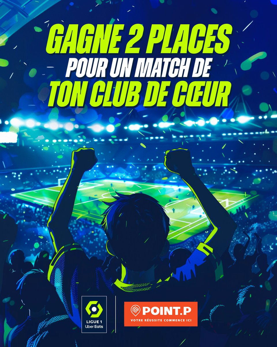 Ligue1's tweet image. ⏳ La fin de saison approche… ⌛

Tente de remporter 2 places pour un des derniers matchs à domicile de ton club grâce à @PointP_fr 🤝 !

🔁 RT + Follow @Ligue1UberEats &amp;amp;  @PointP_fr 🛠️
💬 Mentionne ton club de cœur ❤️

🎁  54 𝘱𝘭𝘢𝘤𝘦𝘴 𝘥𝘦 𝘮𝘢𝘵𝘤𝘩 𝘢̀ 𝘨𝘢𝘨𝘯𝘦𝘳 🎟️ !