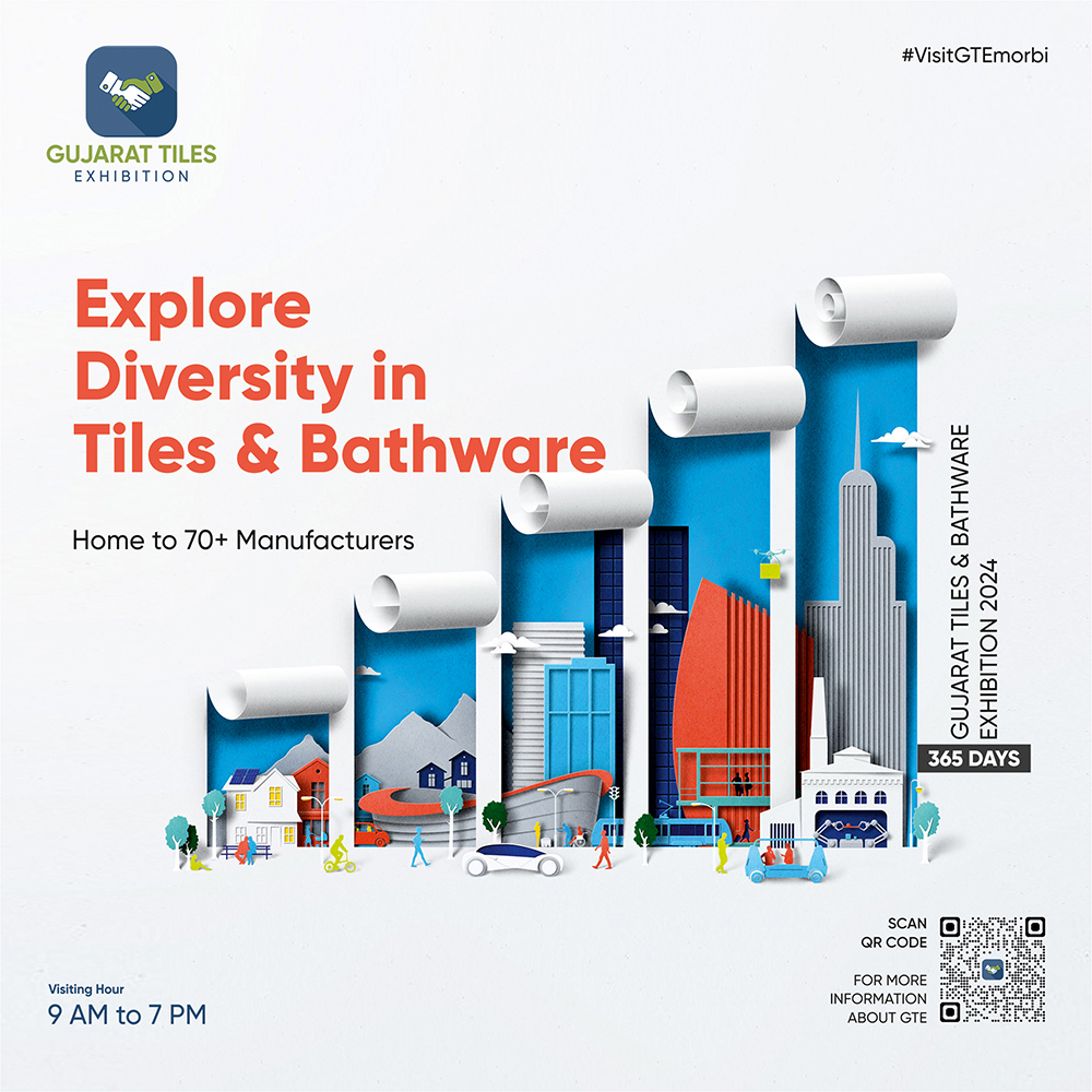 Discover the Diversity: Gujarat Tiles & Bathware Exhibition welcomes you to explore a myriad of options from 70+ manufacturers. Find your perfect match in design and quality. visit GTE for an unmatched experience in tiles and bathware innovation
#porcelaintiles #digitaltiles