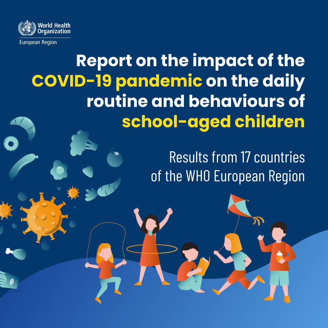 🆕 WHO report showing how #COVID has changed children’s lives. SPOILER—not all outcomes were negative. During the pandemic school-aged children: *Ate more healthy food 🥗 *Cooked together with their families more often 👩‍🍳👨‍🍳 *Increased their 😴 time bit.ly/3wgwv6a