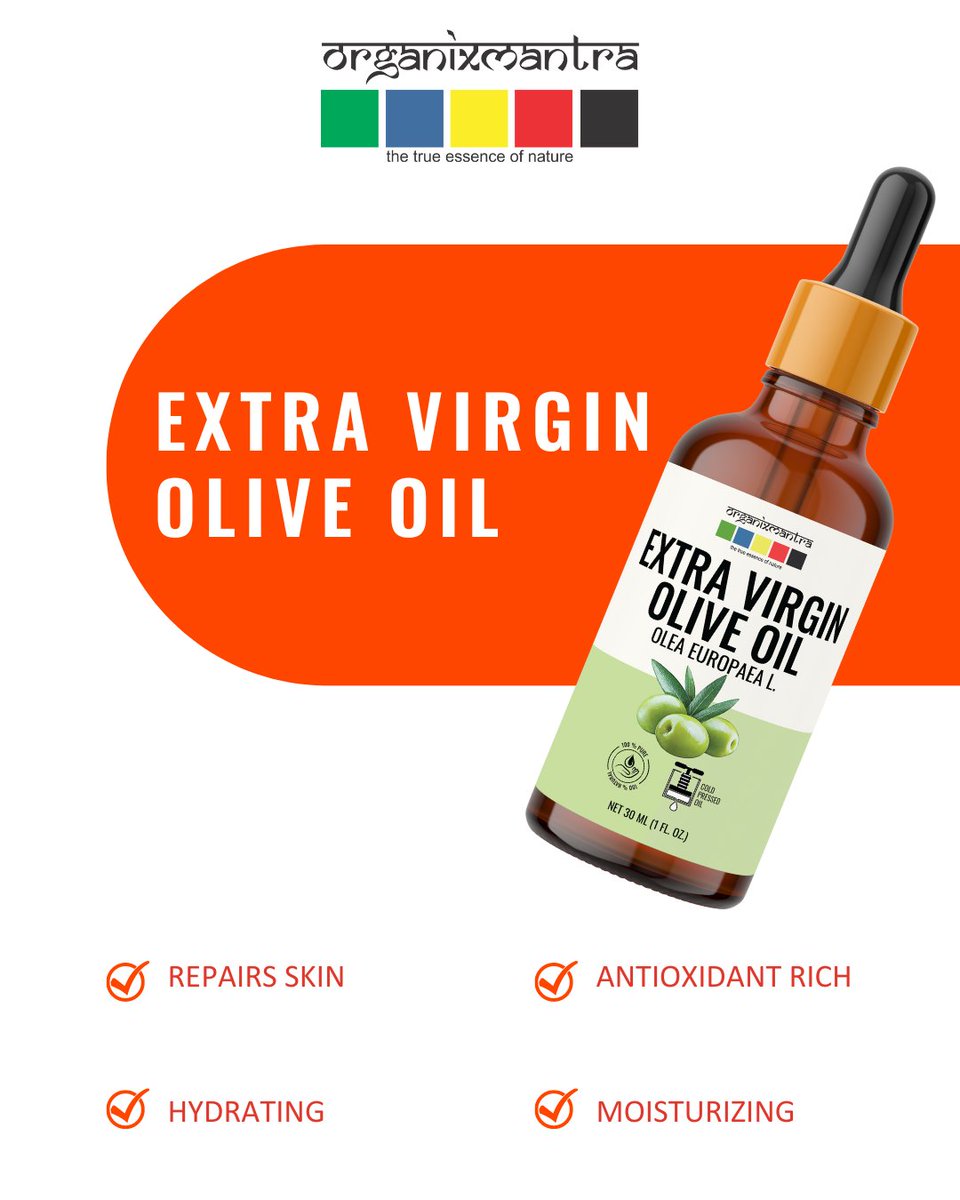 Extra Virgin Olive Oil is not just for cooking! 🌿 Moisturizes skin, reduces wrinkles, soothes irritation, revitalizes hair, and more. Dive into natural wellness! 🌟 #ExtraVirginOliveOil #NaturalBeauty #Wellness #OrganixMantra Try Now bit.ly/457mlkc