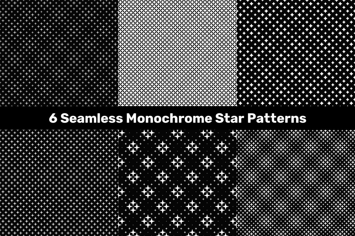 6 Seamless Monochrome Star Patterns creativefabrica.com/product/6-seam…  #background #design #multicolorpattern #VectorImage #AbstractBackground #pattern #GeometricPattern #repeating #GeometricBackground #geometric #CheapVectorPattern