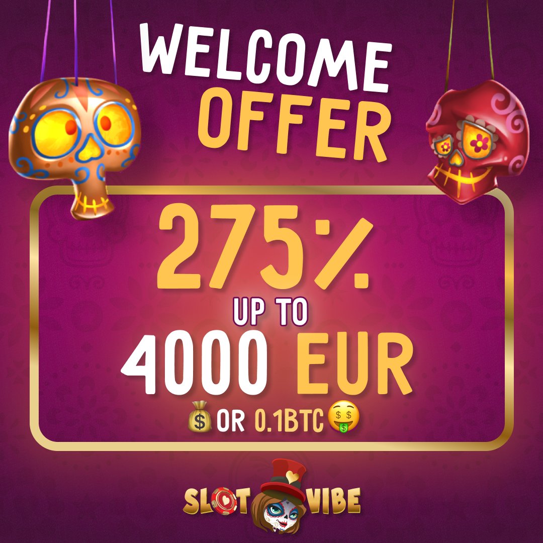 🌟🎰 HAVE YOU SEEN? We have a crazy #casinobonus waiting for you! 🤑💰 

🤑💰 Claim an incredible 275% #depositbonus up to €4000 or 0.1 #BTC!

🚀 Sign up now👉 slotvibeaffiliates.com/a7d059275 
#WelcomeBonus #CasinoOffer #BigWins