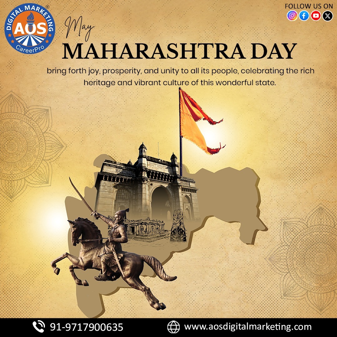🎉 May MAHARASHTRA DAY bring forth joy, prosperity, and unity to all its people! 🌈 Celebrating the rich heritage and vibrant culture of this wonderful state.
.
.
.
#MaharashtraDay #academyofsuccess
#HappyMaharashtraDay #CelebrateTogether #maharashtra #MaharashtraDay2024