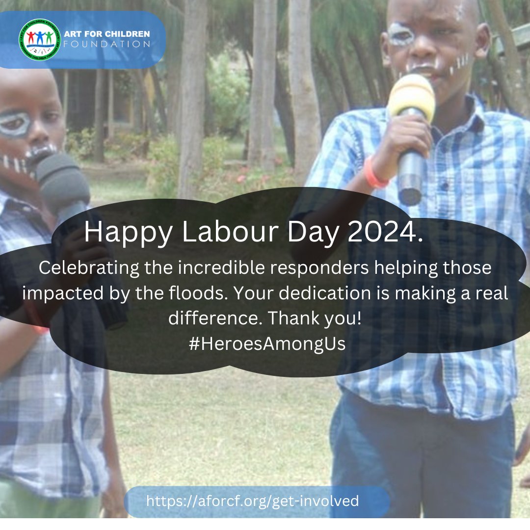 Happy #LabourDay2024!
Today, we honor the heroes safeguarding children affected by the #floodsKenya. Your tireless efforts are saving lives and creating hope. Thank you for your bravery and dedication!
#ArtForChange #ProtectOurChildren