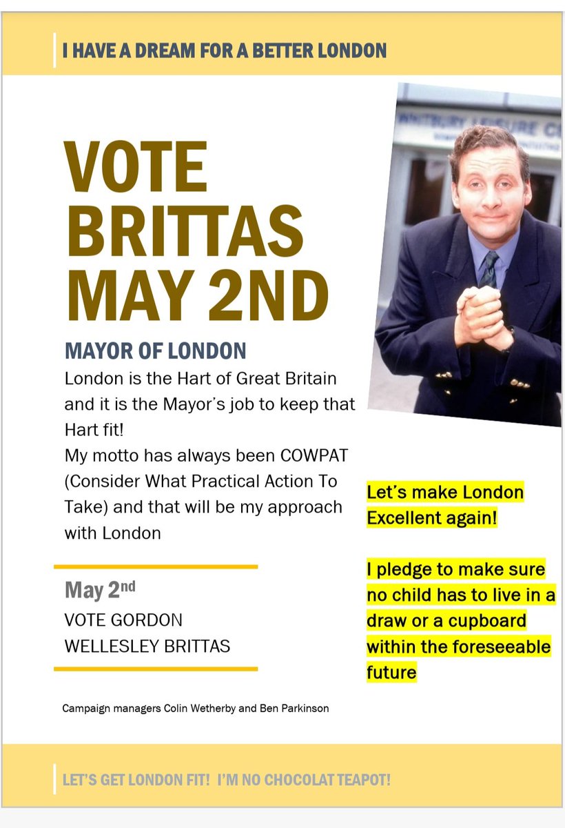 Don't forget to vote tomorrow 
#brittasempire #Gordonbrittas 
#MayoralElection