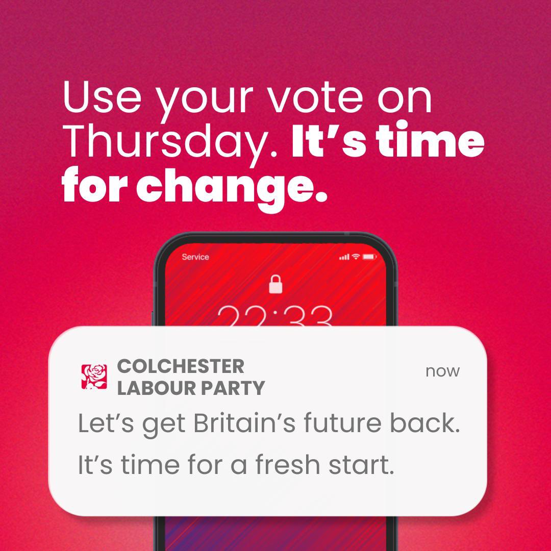 Use your vote on Thursday. #voteLabour 🌹