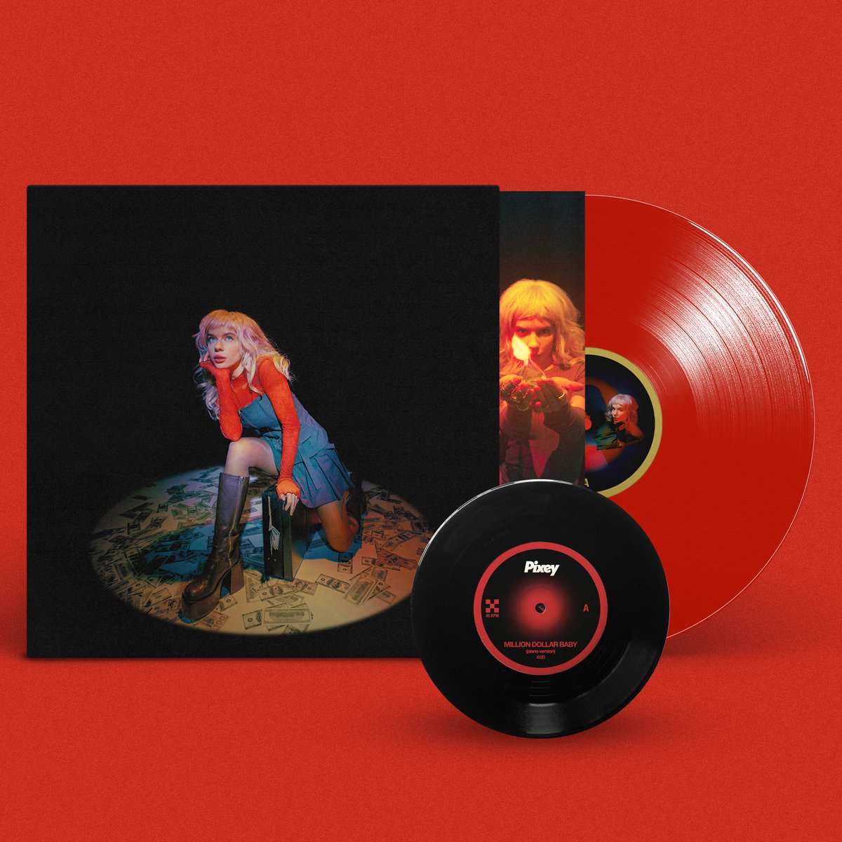 PRE SALE @dinkededition #295 @pixeyofficial - 'Million Dollar Baby' ● Transparent red vinyl * ● Bonus 2 track 7” featuring piano versions * ● Hand-numbered * ● Printed inner sleeve with lyrics ● Limited pressing of 500 * actionrecords.co.uk/buy/million-do…