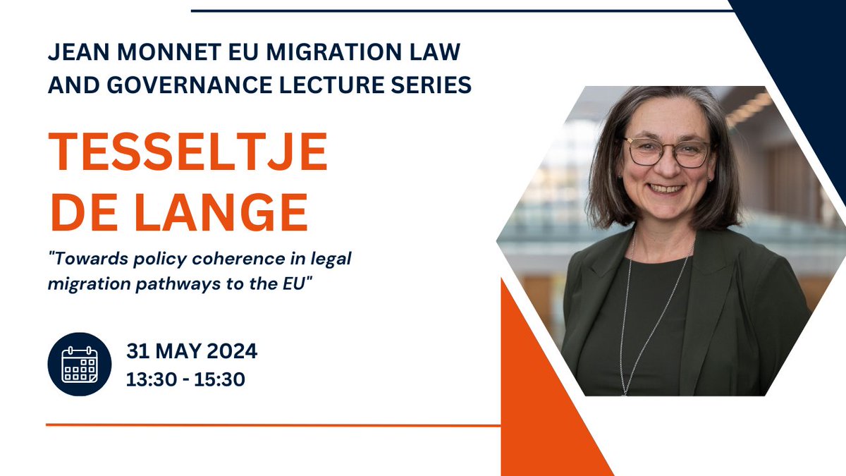 Join us for an enriching session at the Jean Monnet EU Migration Law and Governance Lecture Series! 📅 Date: May 31st 🏛️ Venue: Faculty of Law Maastricht or online via Zoom Registration: maastrichtuniversity.nl/events/jean-mo…