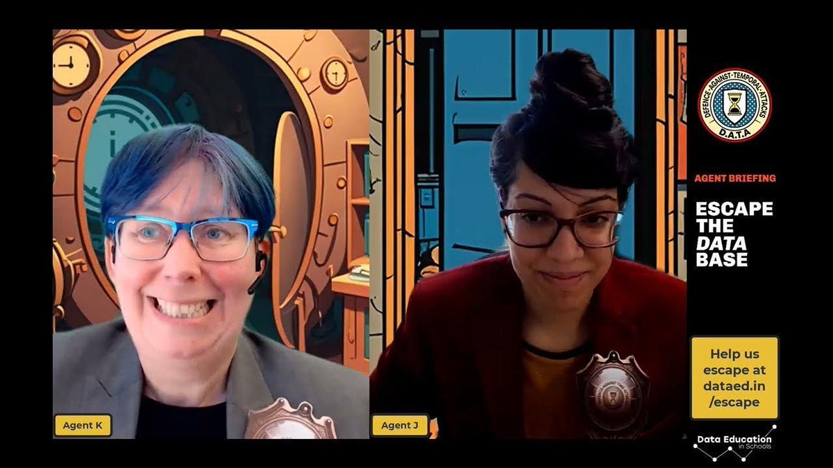 Play through our Data Escape room live lesson activity 'Locked in the DATA Base' alongside Agent K and Agent J! Pause and play event recording as your learners work through the activities. buff.ly/3GE2iQ5 @DataCapitalEd #DataLiteracy