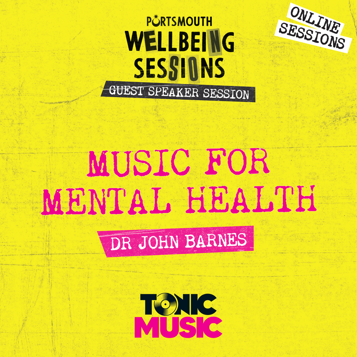 Tonight at 7:00pm Guest speaker session, Dr John Barnes -''Music for Mental Health' Online workshops for people in Portsmouth and surrounding area Book your your place, by emailing teamtonic@tonicmusic.co.uk #Portsmouth #Hampshire #MentalHealth #Wellbeing