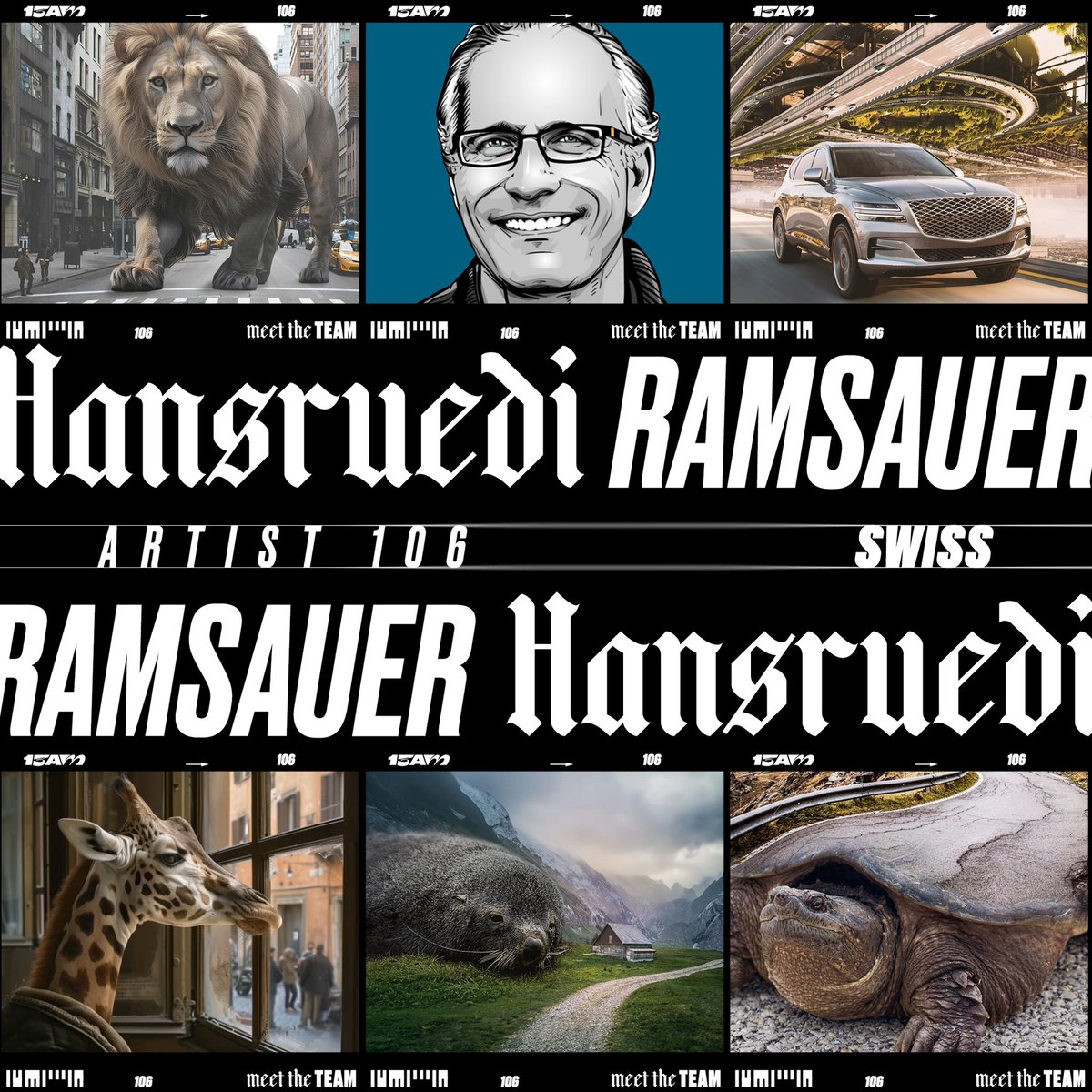 Meet the Team. Artist 106 - Hansruedi Ramsauer Hansruedi Ramsauer, hailing from Switzerland, embarked on a remarkable journey from a successful 20-year stint in the financial sector to establishing himself as a prominent creative.