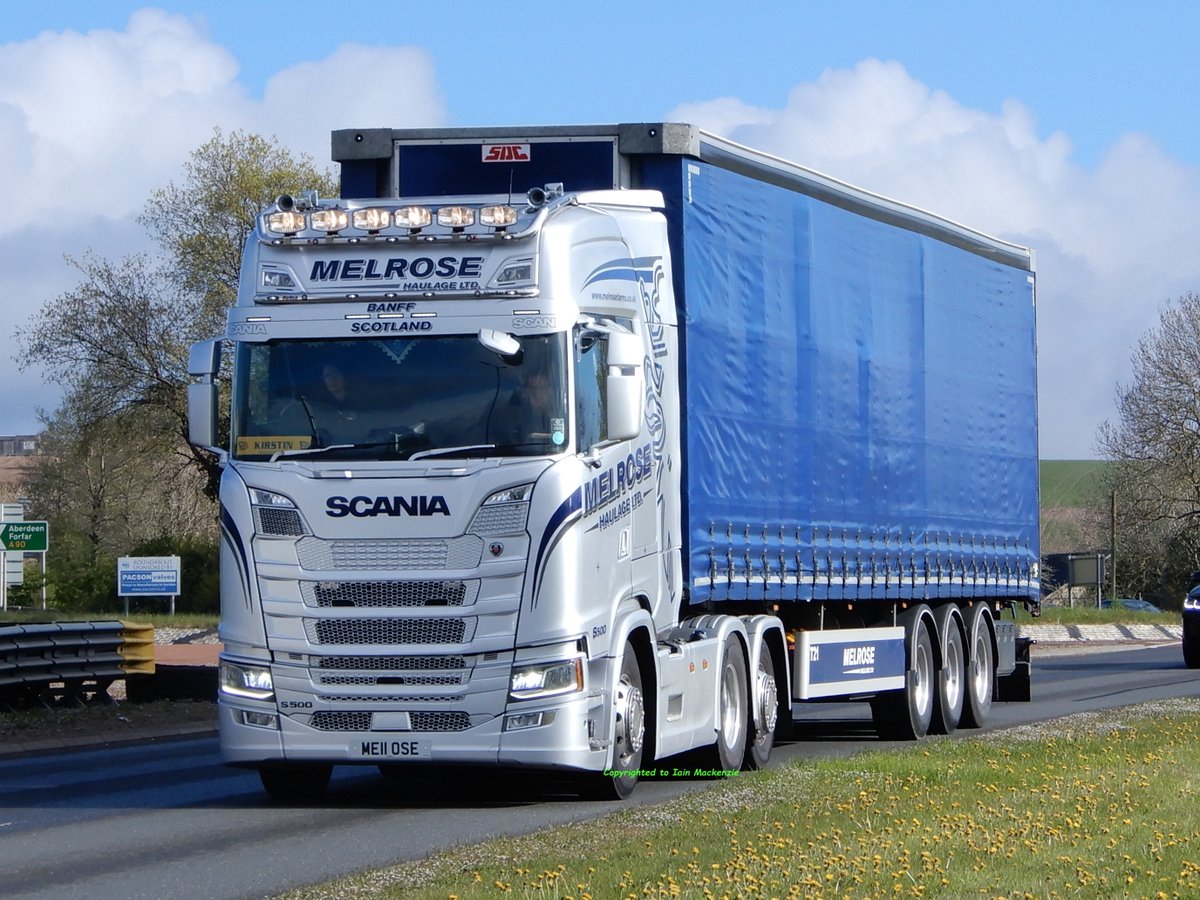 Melrose Haulage  (Banff),  ME11 OSE (17),  Taken on the A90 Forfar Road, Dundee  29/04/24 @ScaniaUK @_transportnews @DMTruckPhotos @lorryspotting