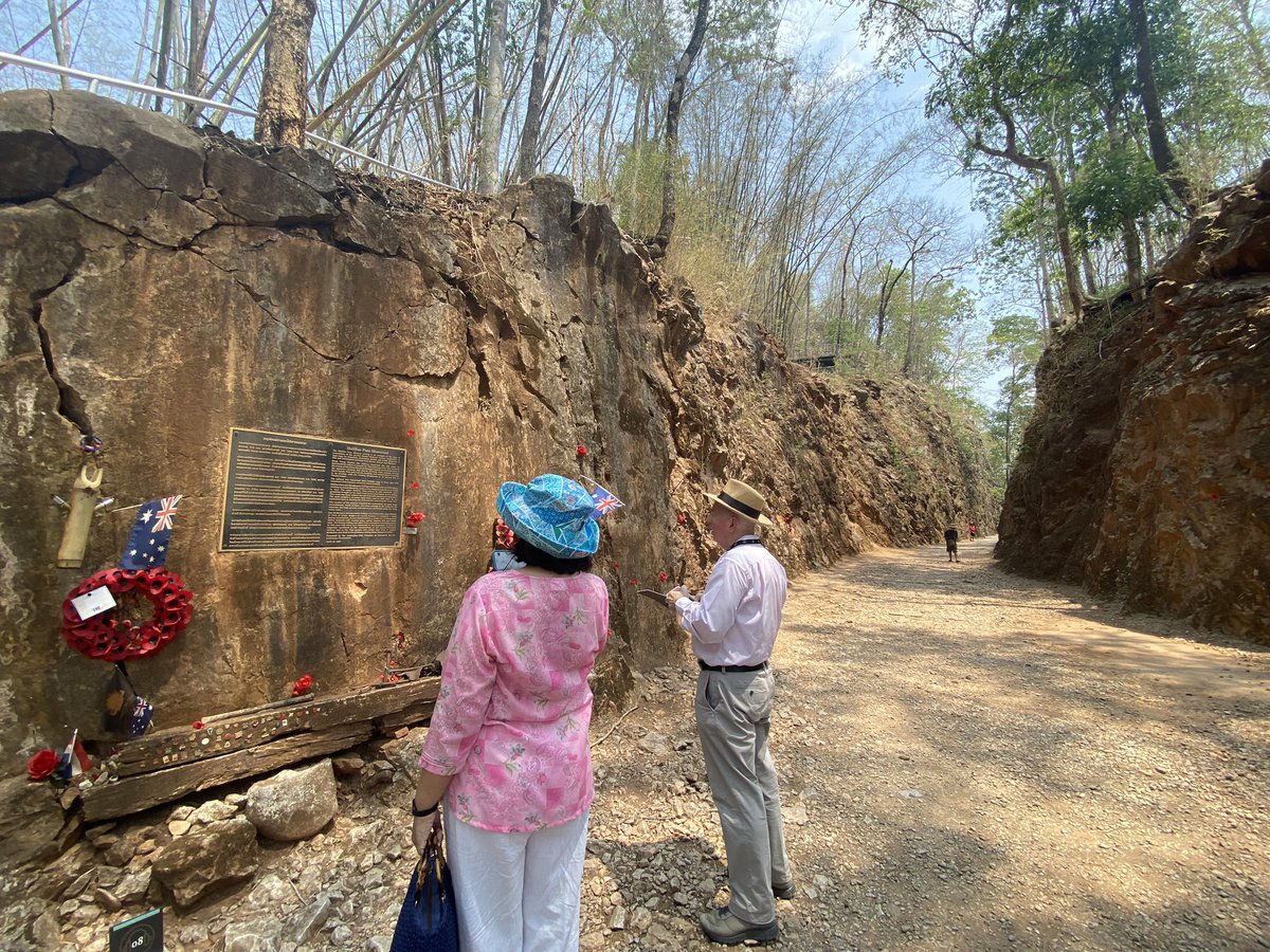 We are honored to welcome Ambassador Pat Bourne @IEAmbThailand and his wife to the Centre today. Thank you so much for your visit and sharing your experience with us. #HellfirePass #Kanchanaburi #BurmaThaiRailway