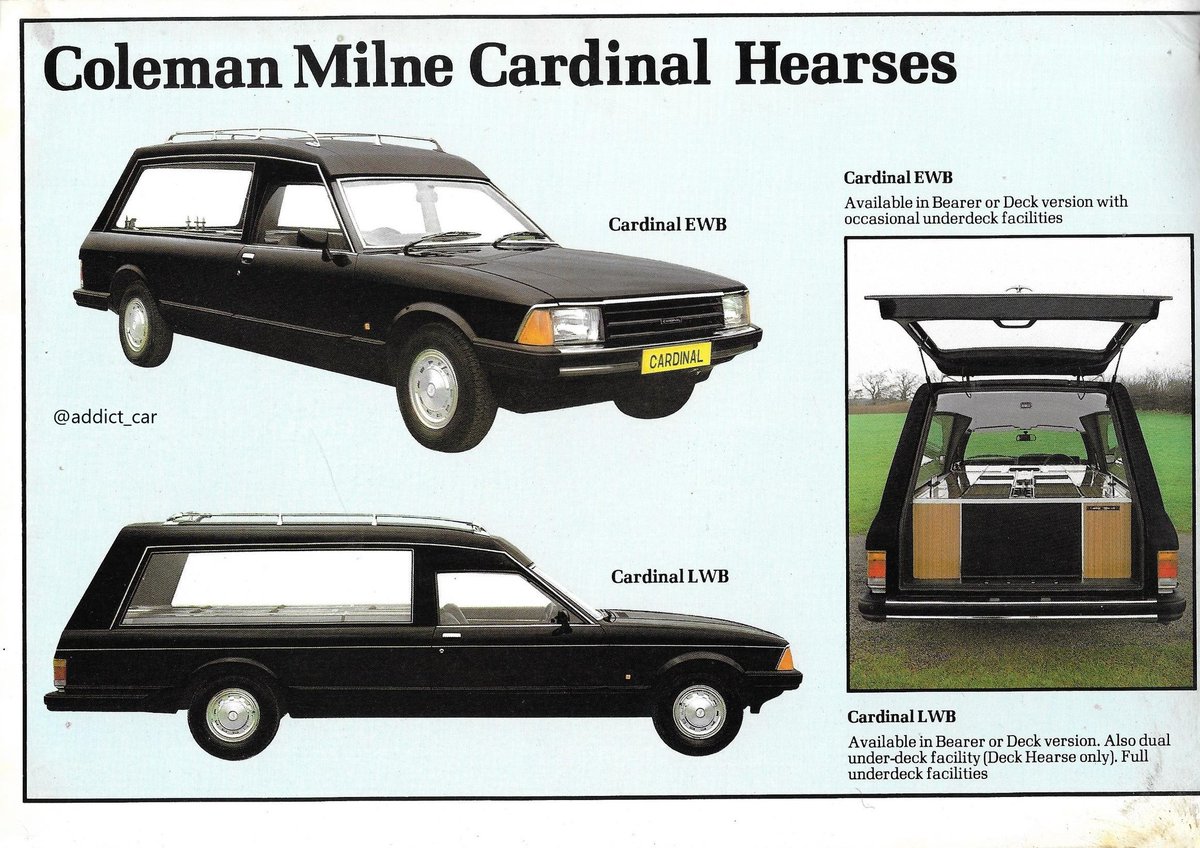 Well-known for supplying vehicles to the funeral trade or for use as mayoral transport, Coleman Milne's most popular limousines were the significantly-stretched Dorchester and Grosvenor. Also shown here is its Cardinal hearse conversion.