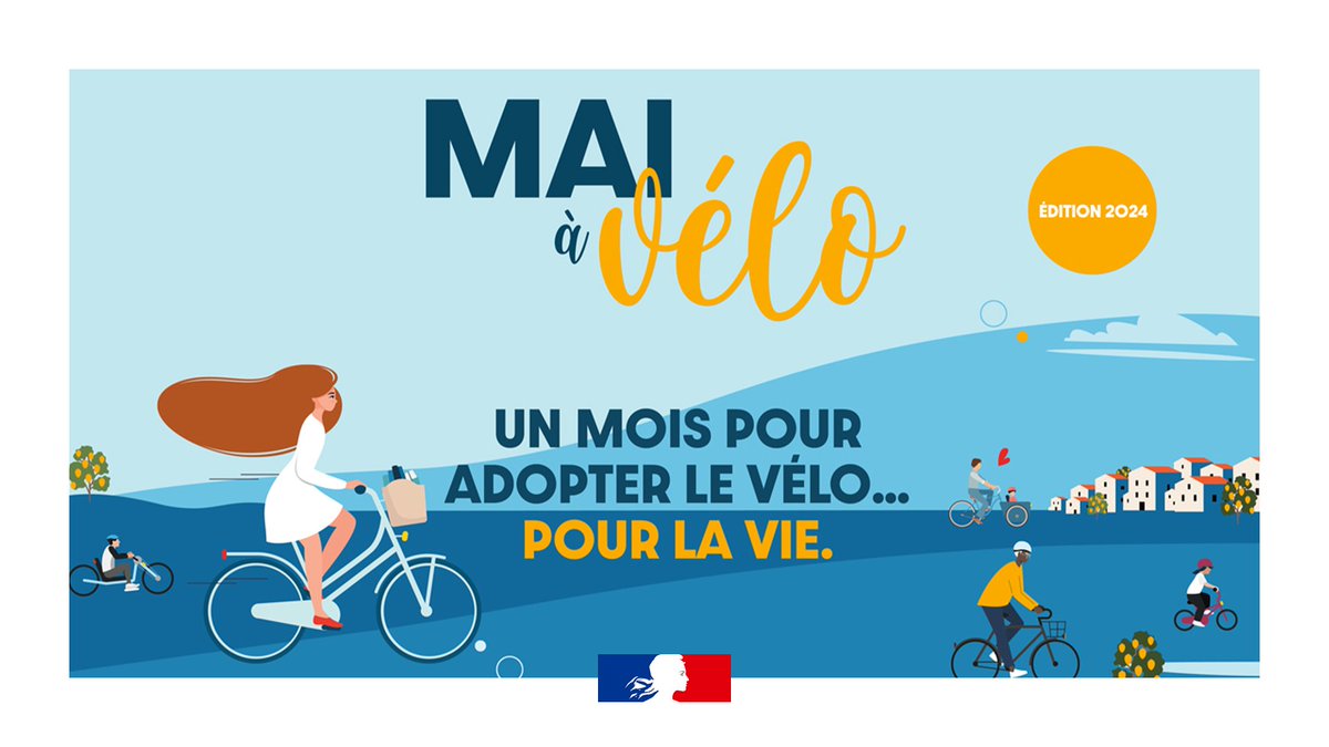 #MaiÀVélo | Chaque année, du 1er au 31 mai, l'opération @mai_velo encourage petits et grands à se (re)mettre à la pratique du #vélo. 🚵 Un mois pour en découvrir tous les bienfaits, et le reste de l’année pour l’adopter et l’utiliser !