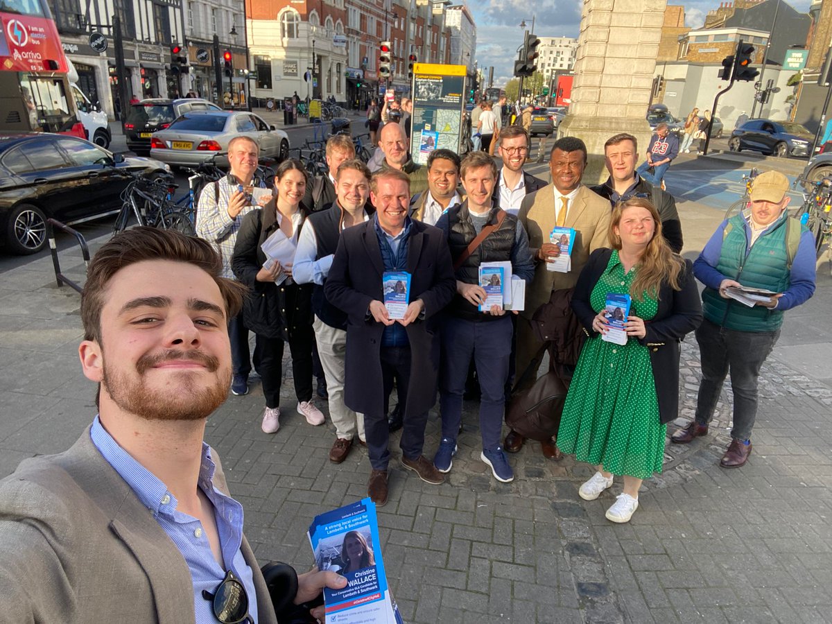 What a pleasure it was bringing our #Bermondsey team to support our friends in Clapham Common, with our fantastic #GLA candidate @Chrissie_W13 and the excellent @NextGenTories team!