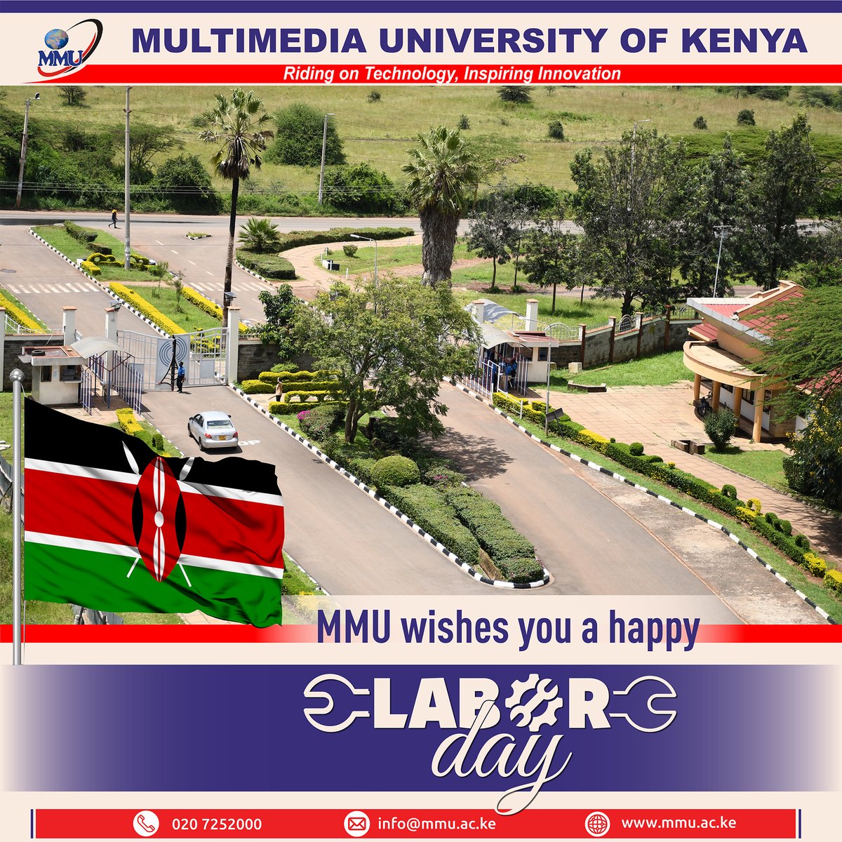 To all our stakeholders, MMU wishes you a happy Labour Day. We remain closed to day but our May and September intakes are on going. Visit our website mmu.ac.ke for more. Remember to stay safe during this rainy season. Happy Labour Day!
