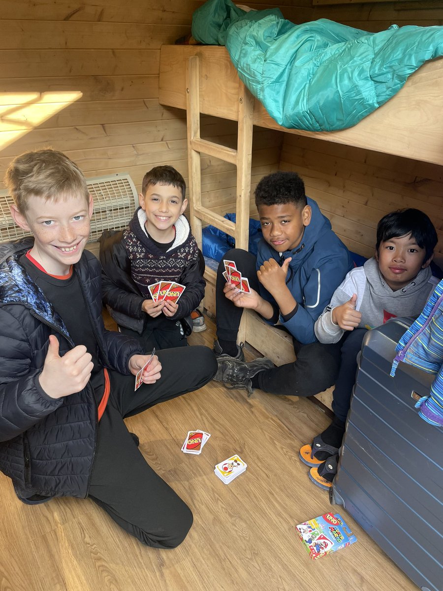Beautiful morning at Lockerbie manor ! Camp day 3 has started with a game of Uno in the boys pod village ! 🏕️