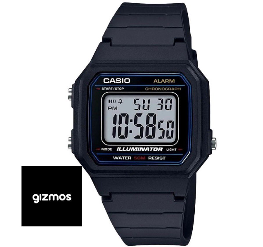 Casio W217H-1AV #Zedtwitter

   ZMW 950 
• Chronograph Watch
• Black Resin Band
• Alarm
• Illuminator