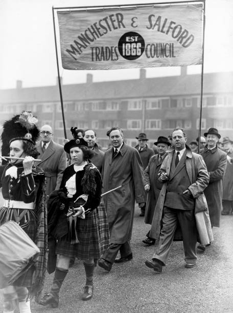 Harold Wilson walking in the May Day Parade, Hulme, Manchester, May 1954 #MayDay #Manchester

Wilson was then a Labour Cabinet member, later becoming Labour Leader, and, in 1964, Prime Minister.