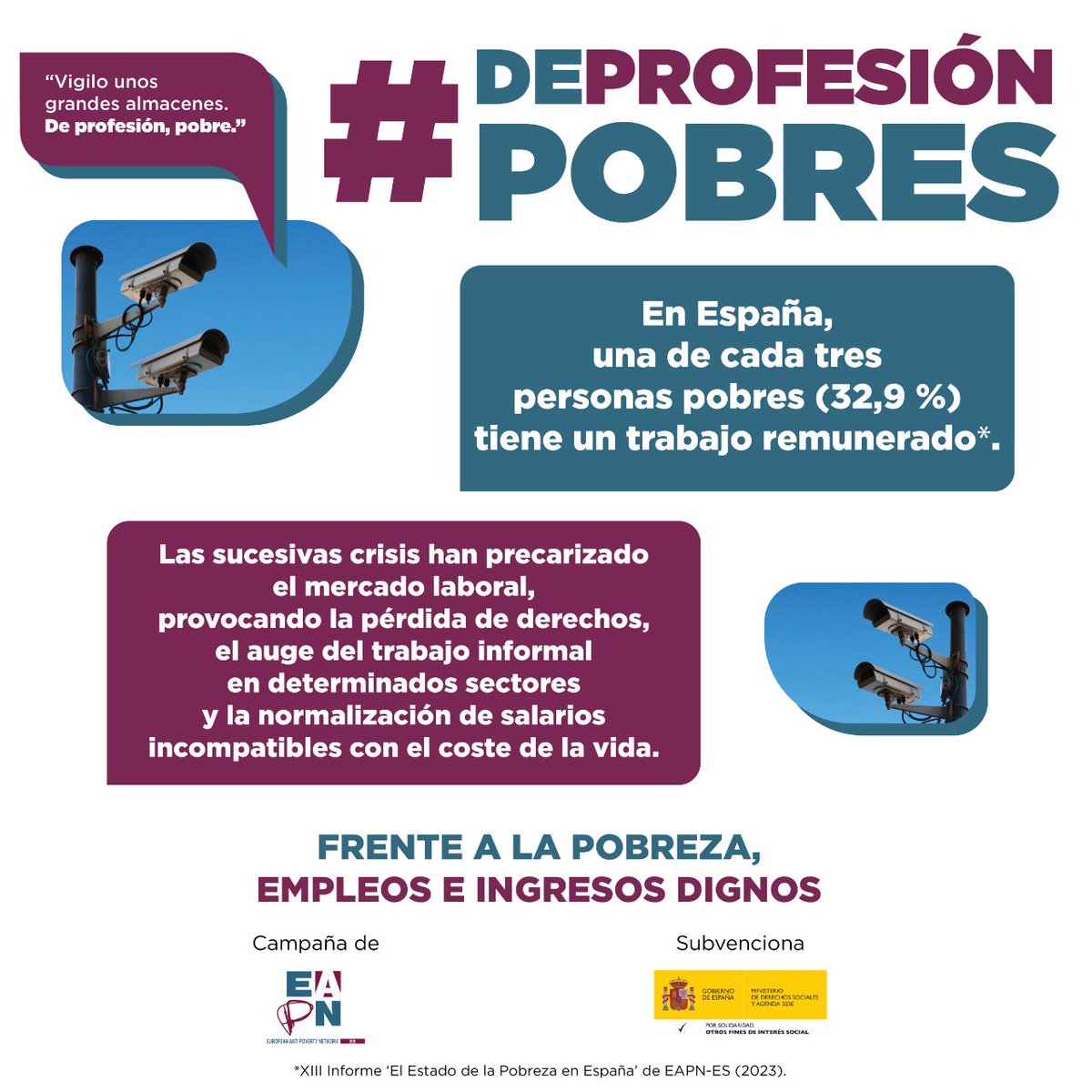 EAPNes's tweet photo. 📣Hoy #1M, #DíadelTrabajo, queremos recordar que en España, una de cada tres personas pobres tiene un trabajo remunerado. Las sucesivas crisis han precarizado el mercado laboral, provocando la pérdida de derechos y la normalización de salarios incompatibles con el #costedelavida. https://t.co/08xr44wkiO