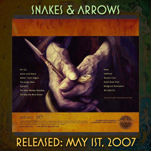 _Rushfans's tweet photo. Wishing a Happy 17th Birthday to Snakes And Arrows! It was released on May 1, 2007!
What’s your go-to track from Snakes And Arrows?
Images/dates courtesy of https://t.co/myP9J15mUp
#SnakesAndArrows #Rush #RushHasAssumedControl #RushFamily https://t.co/iUj3uZnVww