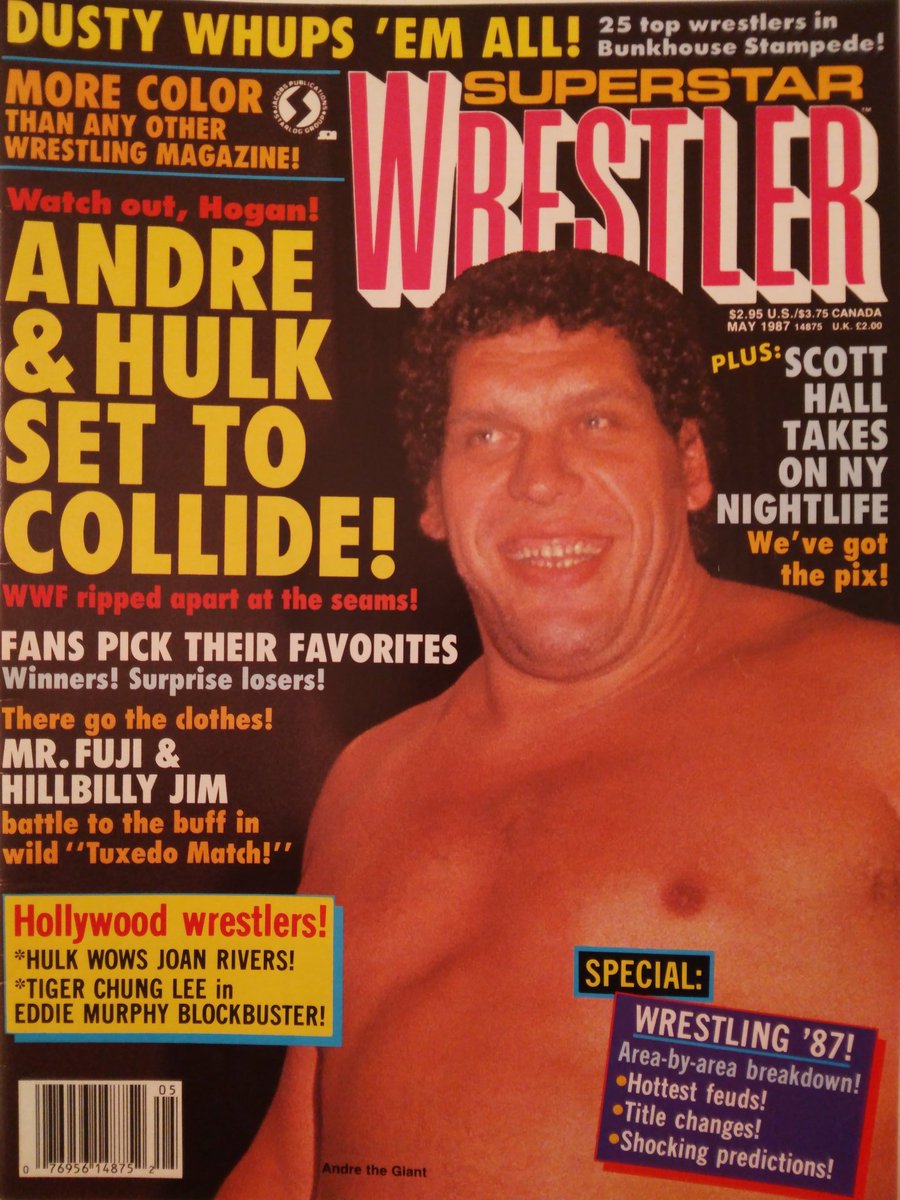 Arnie's archives: The eighth wonder of the world #AndreTheGiant is all smiles on the cover of Superstar wrestler may 1887 @Starshot9 @RasslinGrenade