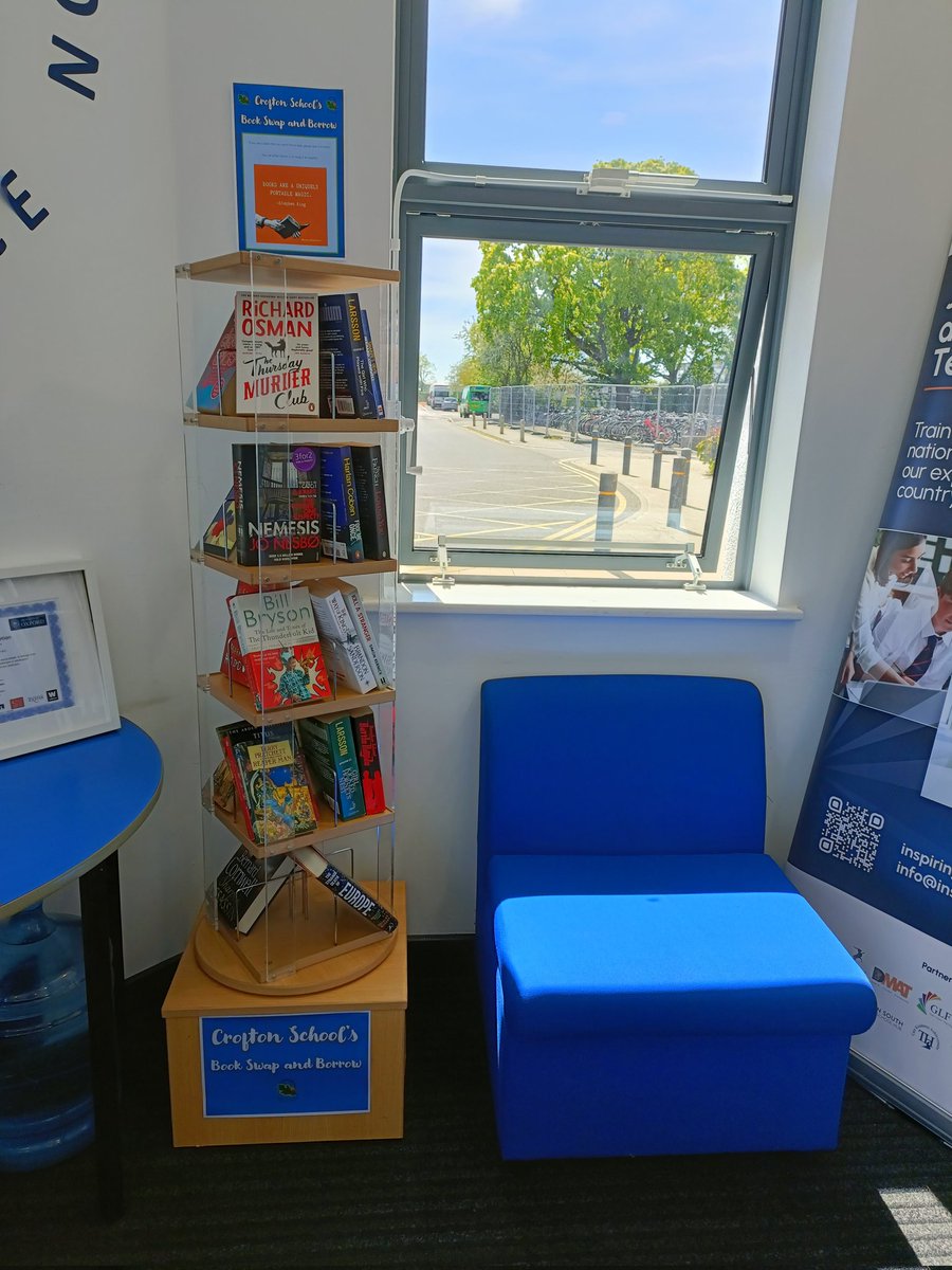 CroftonEnglish's tweet photo. Our @SchoolCrofton Book Swap and Borrow is now available from our reception!

If you see a book that you would like to read, you can borrow it or swap it for a book of your own 📚

#croftonschool #communityreading #bookswap #readingforpleasure https://t.co/DNK2RvPznp