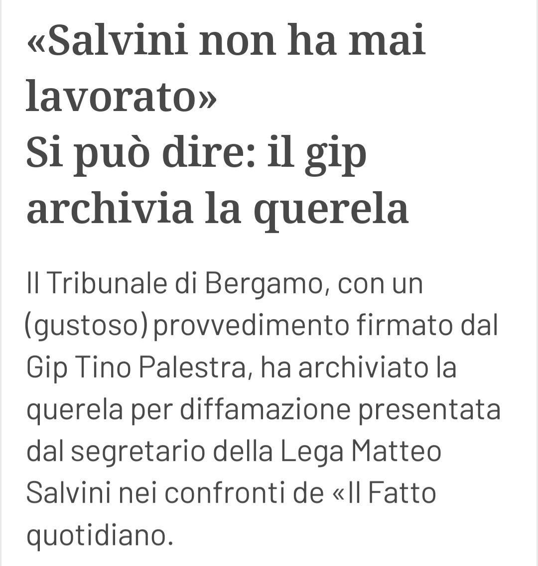 Nel giorno della festa dei lavoratori, desidero ricordare #Salvini, unico caso al mondo certificato da un provvedimento del Tribunale come fancazzista. 

#festadeilavoratori #FestadelLavoro #PrimoMaggio #1maggio