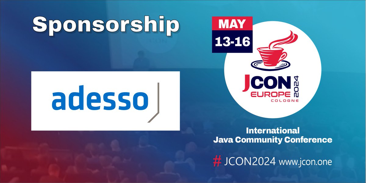 We are honored to have Adesso as a Bronze Sponsor for #JCON EUROPE 2024! Without their support, we couldn't make #JCON2024 possible! Get to know them and join us at #Cinedome in May! 🎟️: jcon.koeln Become a sponsor: 2024.europe.jcon.one/become-a-spons…