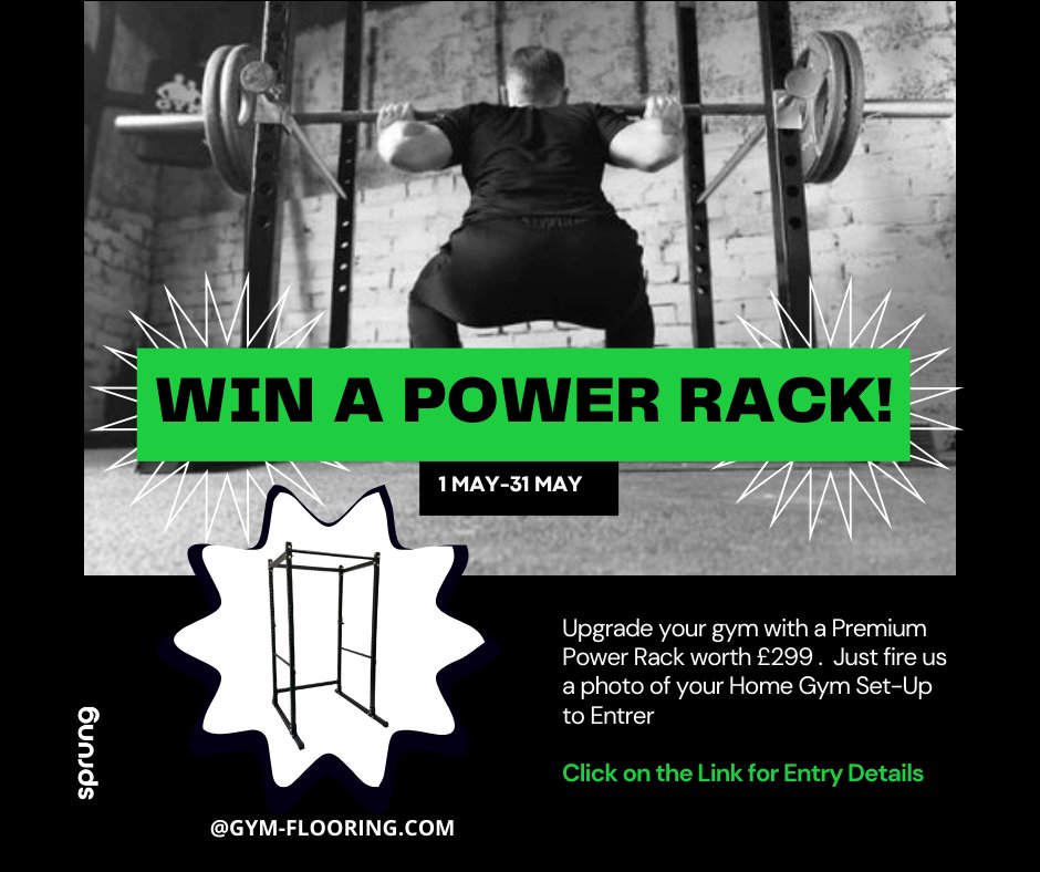 WIN a Power Rack this May with our latest GIVEAWAY! All we need is a pic of your Workout space which can be uploaded here on X with #sprunggymsetup or email us - info@gym-flooring.com with your pic and full name. Click the link below for more details bit.ly/49hQIq2