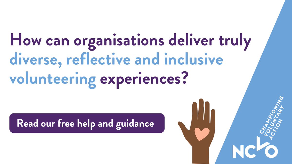 How can we work towards more diverse, reflective and inclusive volunteering? Check out our free guidance to learn how to manage the overall volunteering process and uncover useful insights from our #TimeWellSpent report. Learn more: ncvo.org.uk/help-and-guida…