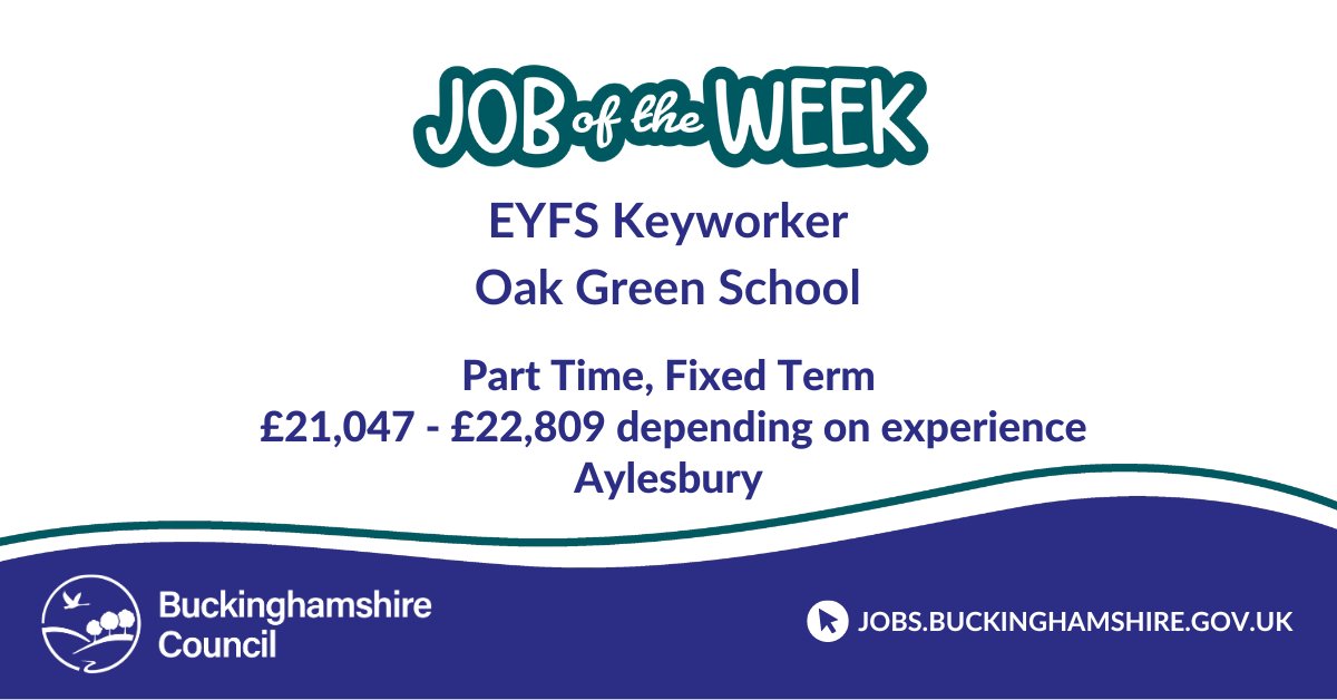 Oak Green School seek to appoint a Keyworker to join their team. You should be a motivated Keyworker with good interpersonal skills and committed to the highest standards with the ability to inspire and motivate. More here: ow.ly/lapg50RsrqN

#KeyWorker #EYFS #JobsinSchools