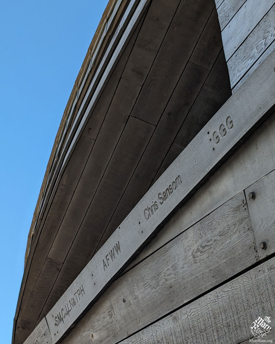 The new Shardlake series starts today on @DisneyPlus, but it’s not the only place you can see the series' hero. Matthew Shardlake has his name inscribed on the outside of our museum, courtesy of C.J. Sansom, a long-time supporter of the Mary Rose Museum, whose name also appears.