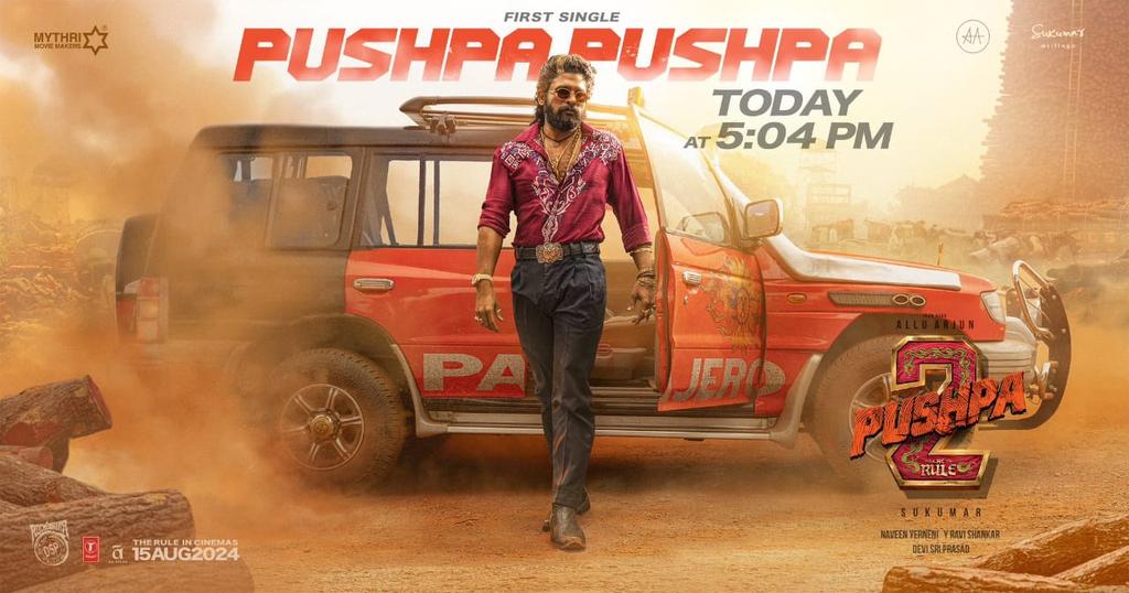 #Pushpa2 FirstSingle today at 5.04 pm