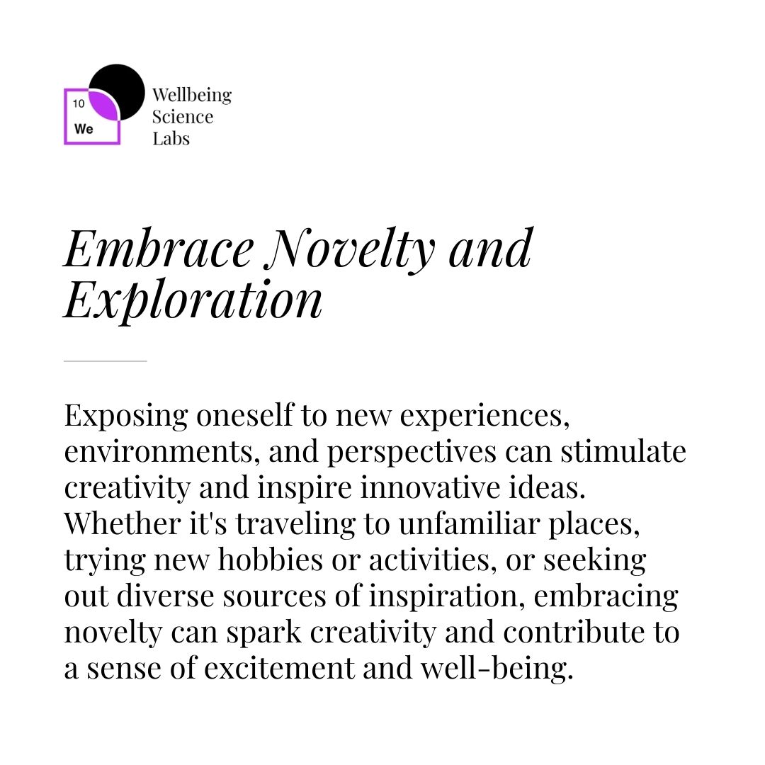 Dive into the world of creativity and well-being with these transformative practices. Whether it's engaging in divergent thinking exercises or embracing novelty, you have the power to unleash your creative spirit and thrive. 🎨✨
#LMSL  #WellbeingScienceLabs #Creativity