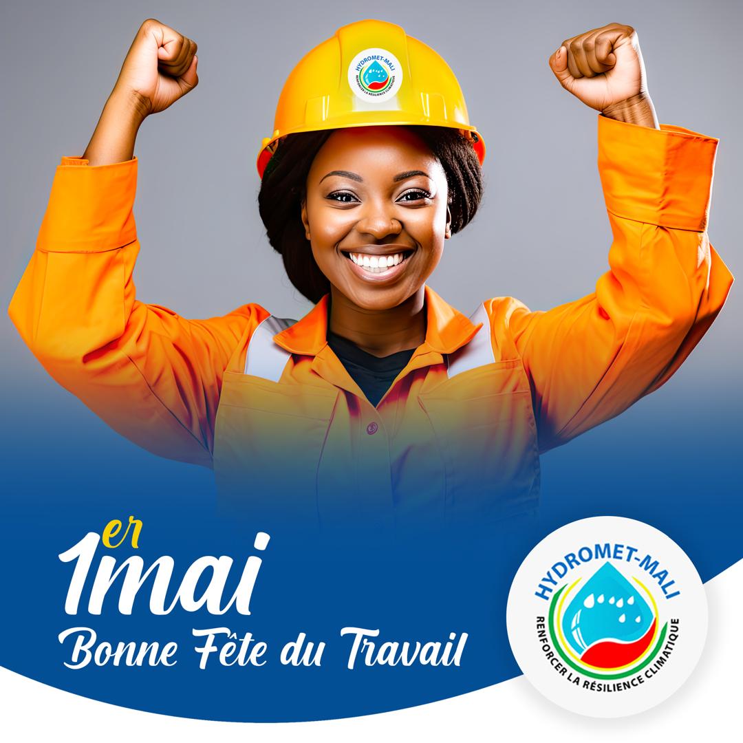 HydrometMali's tweet image. Bonne fête du travail à tous ! 

#hydromet 
#Mali 
#1erMai 
#FeteDuTravail 
#LabourDay