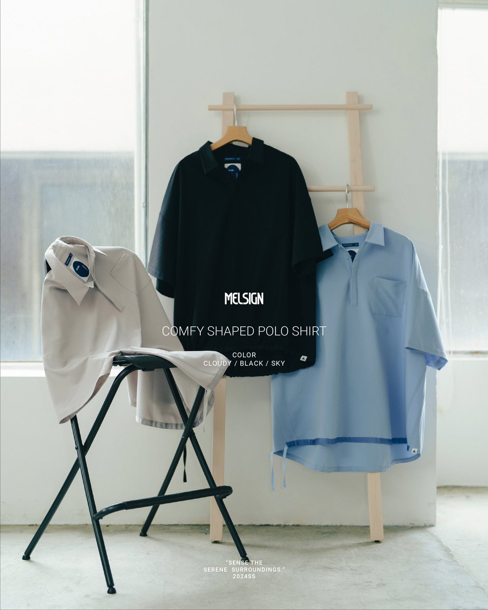 1Shinkirou's tweet photo. Launch Date : 5.3 (Fri). AM10:00
-
MELSIGN®
-
- Comfy Shaped Woven Polo Shirt -
-
Color : 
・BLACK
・CLOUDY
・SKY
-
Size :
・M.  L.  XL.
-
Price : ¥ 14,800 ( in tax )

#MELSIGN #メルサイン https://t.co/ddgGKNbZER